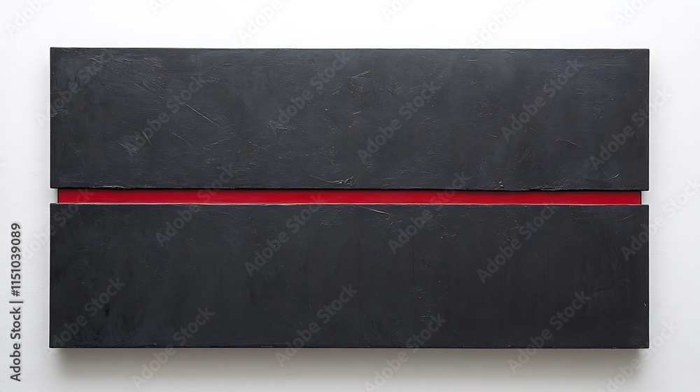 Poster black rectangle with a thin red stripe.