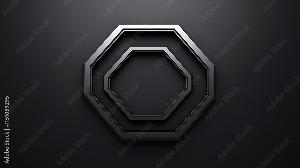 Poster three octagonal shapes.
