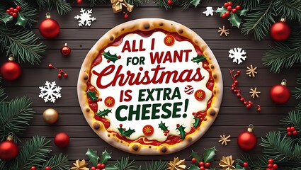 Christmas Pizza Extra Cheese Festive Holiday Treat