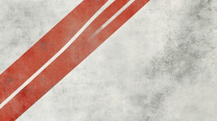 Fototapeta premium Textured, red diagonal lines on gray.