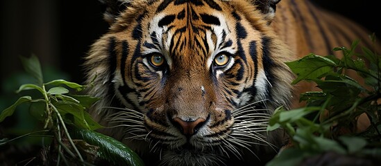 Close up of a Sumatran tiger (Panthera tigris altaica)