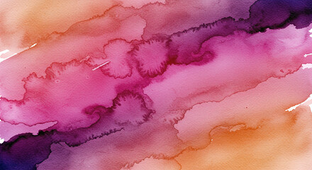Fototapeta premium Abstract Watercolor Texture Pink Purple Orange Hues