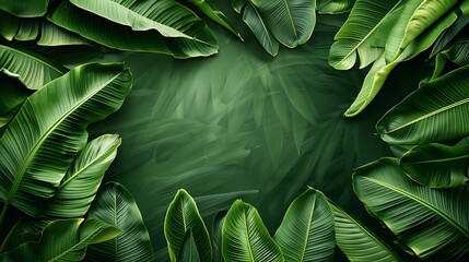 Tropical Green Leaves Background for Design