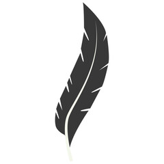 Obraz premium Black Silhouette of Curved Feather. Vector Illustration Design.