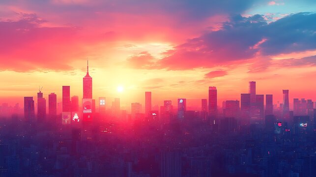 Trendy Snapchat geofilter template with custom icons and a cityscape background isolated on a transparent background for event marketing