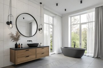 bathroom interior with bathtub