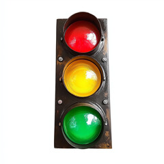Traffic signal light isolated on a white background