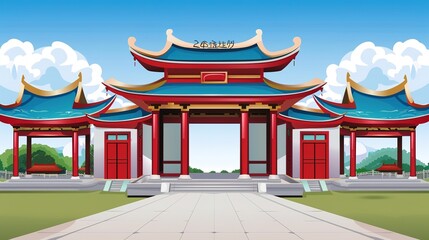 Obraz premium Architecture Oriental chinese temple fantasy