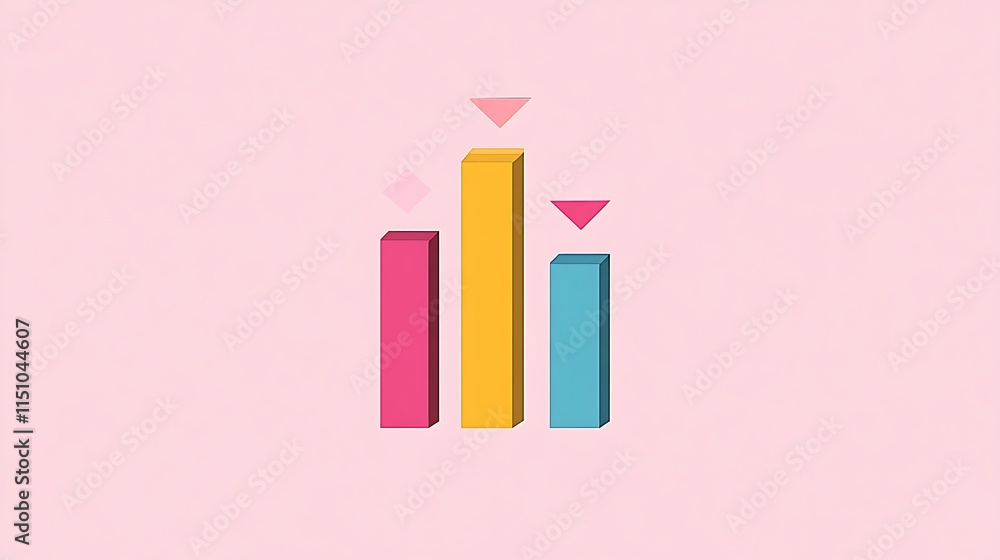 Poster bar chart with down arrows.