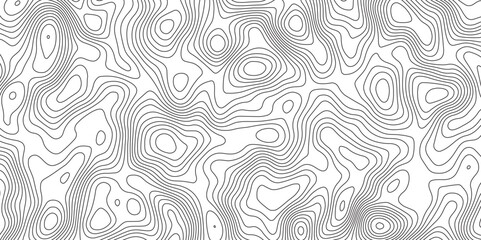 Abstract topographic contours map background. Topographic map and landscape terrain texture grid. Modern design with White background with topographic wavy pattern design. Black-white background
