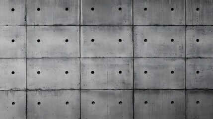Concrete wall with holes.