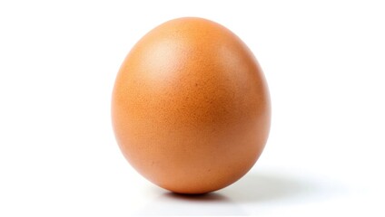 Brown egg isolated on white background, fresh and natural, with eggshell visible, healthy ingredient for breakfast or cooking