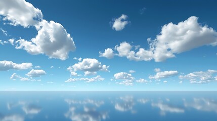 Serene Sky with Clouds and Water Reflection