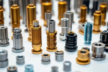 Calibration Sensors for Turbine Components on White Backdrop