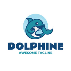 Dolphine Simple Mascot Logo