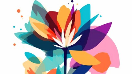 Obraz premium Abstract colorful flower, vibrant, artistic design.