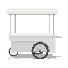Street shop cart stainless mock up isolated graphic illustration have blank space for place the products presentation on countertop. Small business and street food concept. © Wasitt
