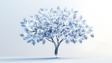 Obraz premium 3D tree with crystal leaves.