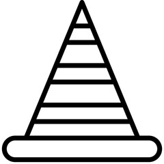 Road Cone Outline Icon, Black And White Outline Icon Vector