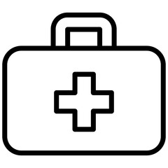Obraz premium First Aid Outline Icon, Black And White Outline Icon Vector