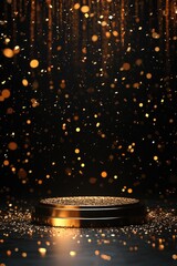 Stage with Gold Lights