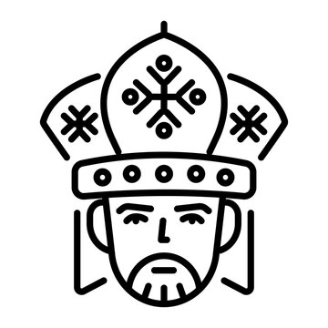 A linear style icon of a russian boyar 