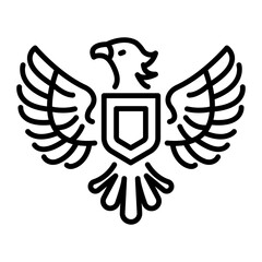 Russian eagle emblem icon in line style 