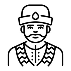 A linear icon of russian cossack 