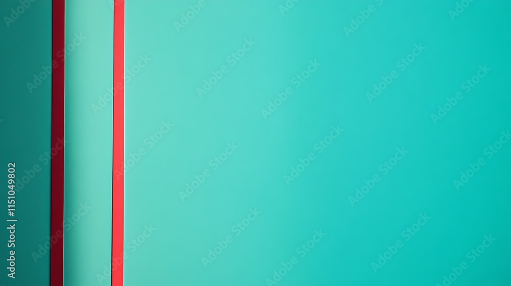 Aufkleber minimal teal background with red lines.