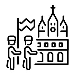 Russian parade icon in linear style 