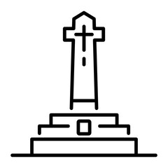 A line style icon of a war memorial structure 