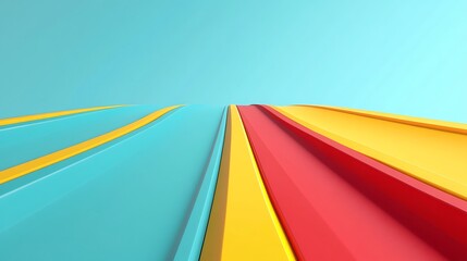 Colorful 3d lines on sky.