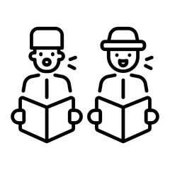 Choir people icon in outline style 