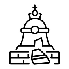 A linear style icon of a tsar bell 
