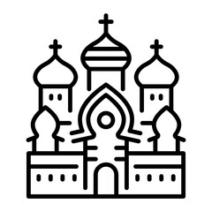 Kizhi pogost icon in linear style 