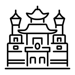 Elista building icon in outline style 