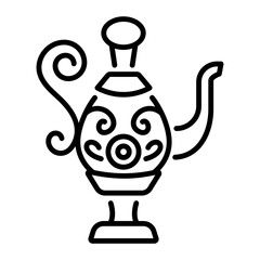 Russian teapot icon in line style 