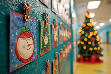 A holiday-themed classroom calendar counting down the days until the break. Each day is marked with a sm, Generative AI