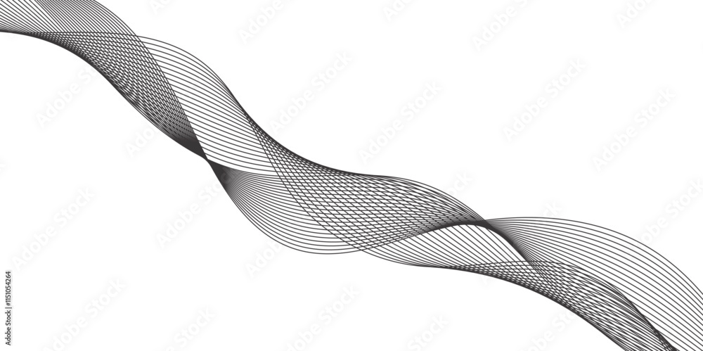 Poster abstract wave element for design. stylized line art background. vector illustration. business lines 