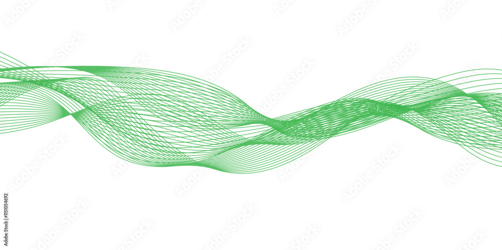 Poster green gradient wave abstract vector background with smooth color waves. smoke wavy lines. design ele