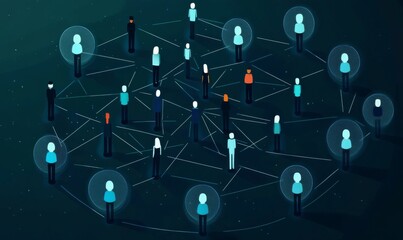 Icon representing a social network of individuals.