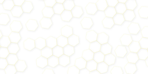 Fototapeta premium Abstract white hexagon concept background. Seamless pattern with hexagon. Hexagonal white hexagons honeycomb wallpaper. Abstract white lines background. 