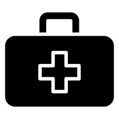 Obraz premium First Aid Glyph Icon, Black And White Glyph Icon Vector