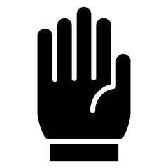 Safety Glove Glyph Icon, Black And White Glyph Icon Vector