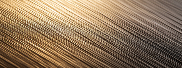  a brushed metal surface with distinct diagonal lines and a warm, golden hue.
