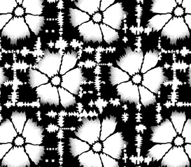 Obraz premium seamless gentle vector paisley print with ethnic paisley and flowers pattern, allover composition. Detailed beautiful paisleys with floral motives in black and white.