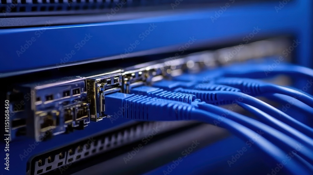 Poster network connectivity setup data center technology infrastructure indoor close-up data management