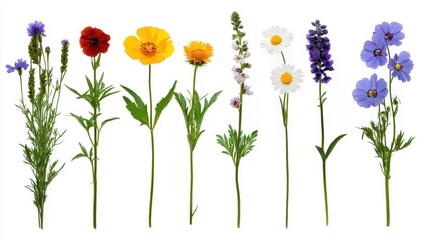 Colorful wildflowers blooming in nature floral arrangement springtime garden vibrant environment close-up view botanical beauty