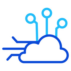 Cloud computing Duoline Icon