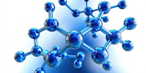 Blue molecule with a cross shape , science, research, chemistry, molecular structure, innovation